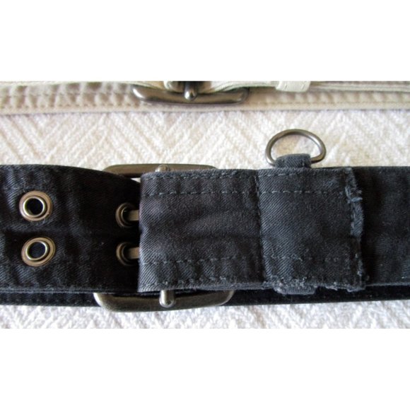 Tommy Hilfiger Women's Belts Cotton (Lot 2) - Black/Off White - Brushed Silver - Picture 14 of 15